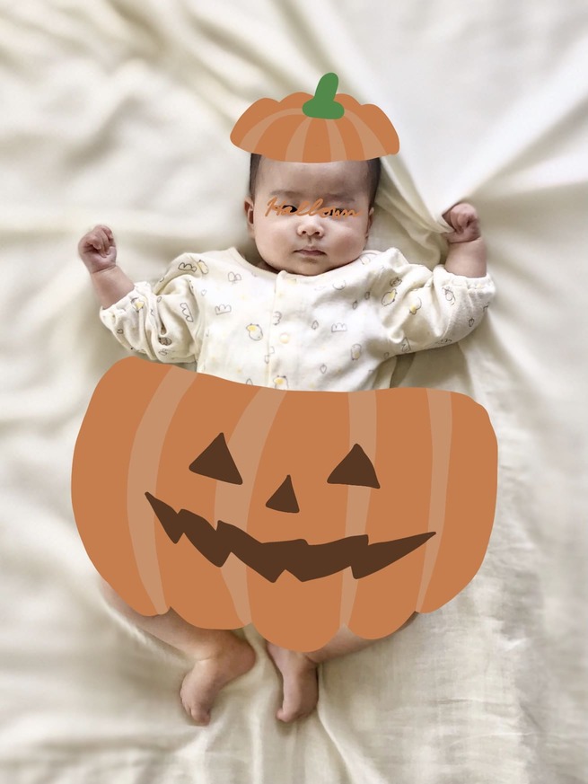 赤ちゃんの写真に使える ハロウィン用 かぼちゃのフリーイラスト ベビスタ